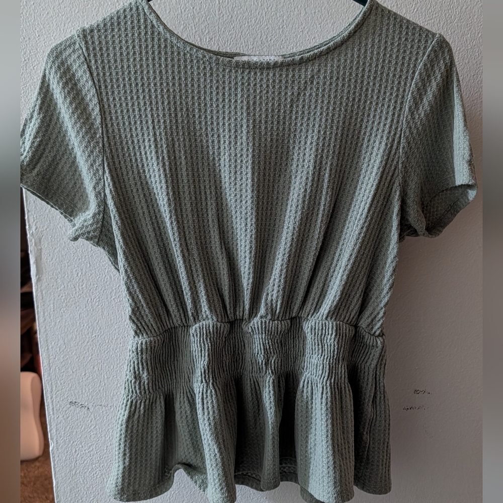 Women's sage Green Textured Top